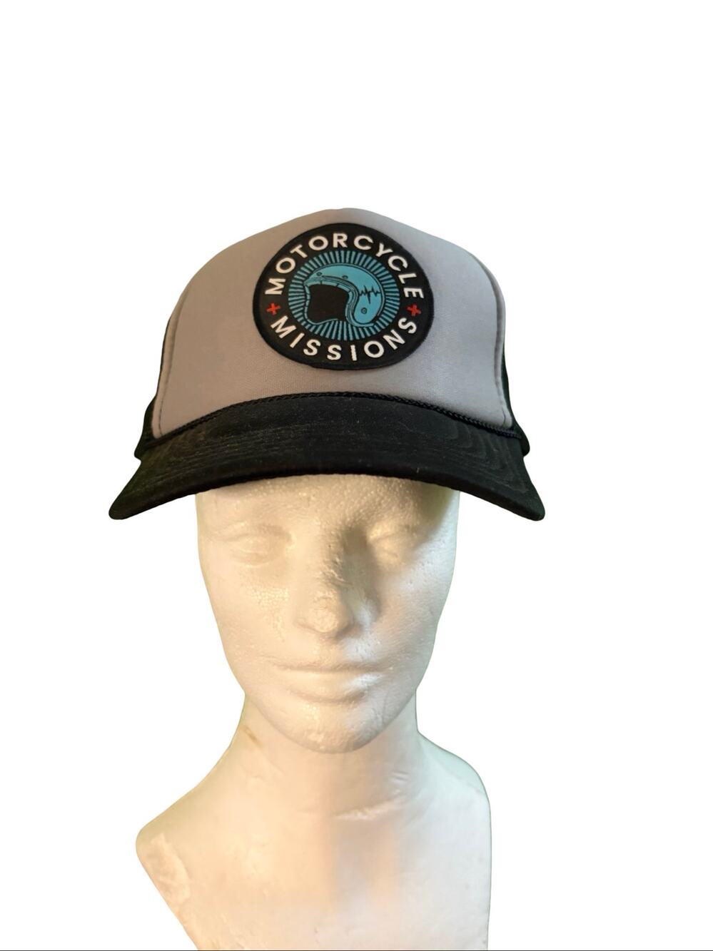 Motorcycle Missions Otto Trucker Hat Gray Black Snapback Mesh Cap OSFM
